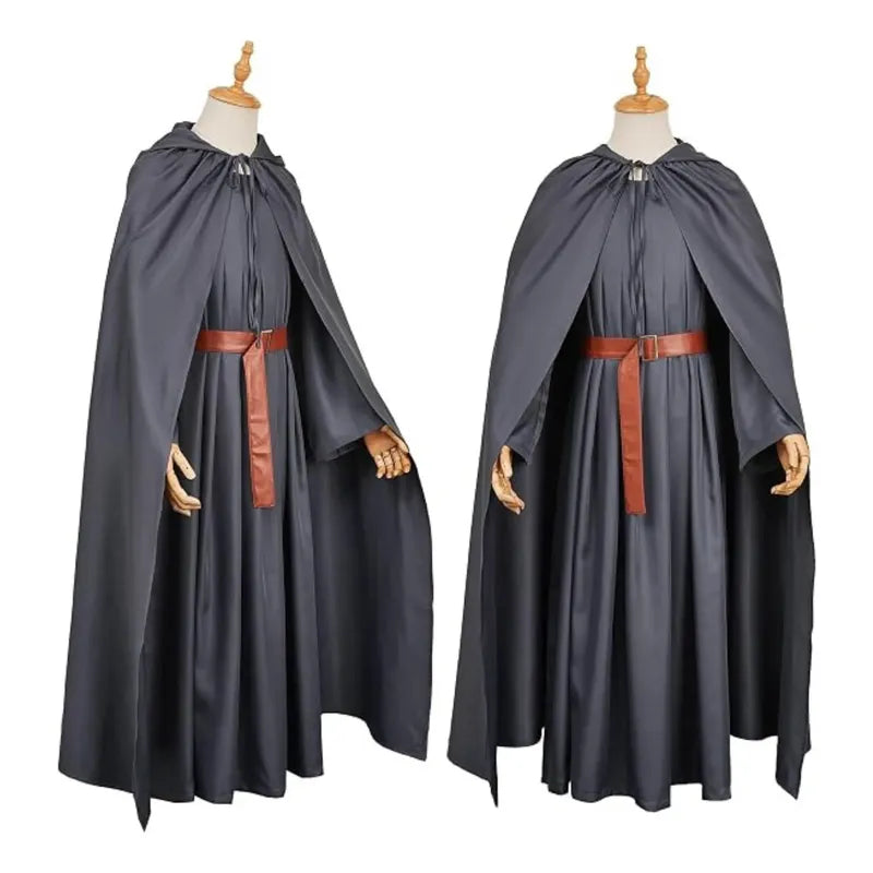 Disfraz Hechicero  Adulto / Niño Cosplay Gris Oscuro/adulto L