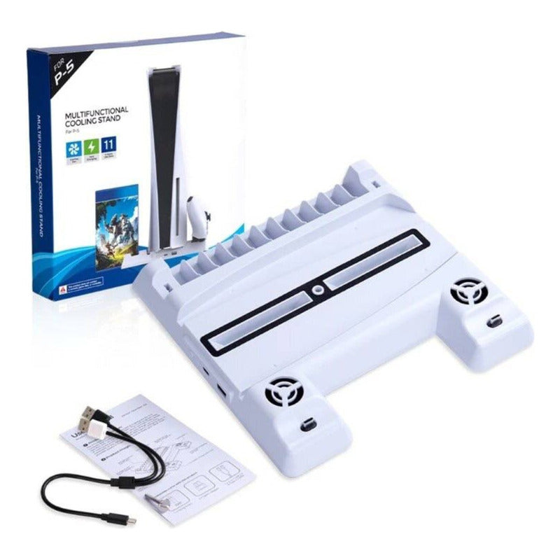 Base Soporte Vertical Stand Para Ps5 Con Estación De Carga Blanco