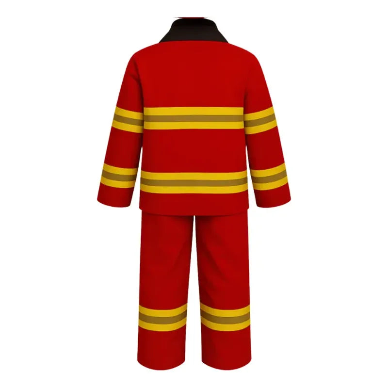 Disfraz De Bombero Niño Con Casco Y Accesorios Rojo 5-6