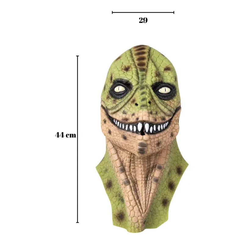 Máscara Reptiliano De Látex Para Cosplay Verde Reptiliano