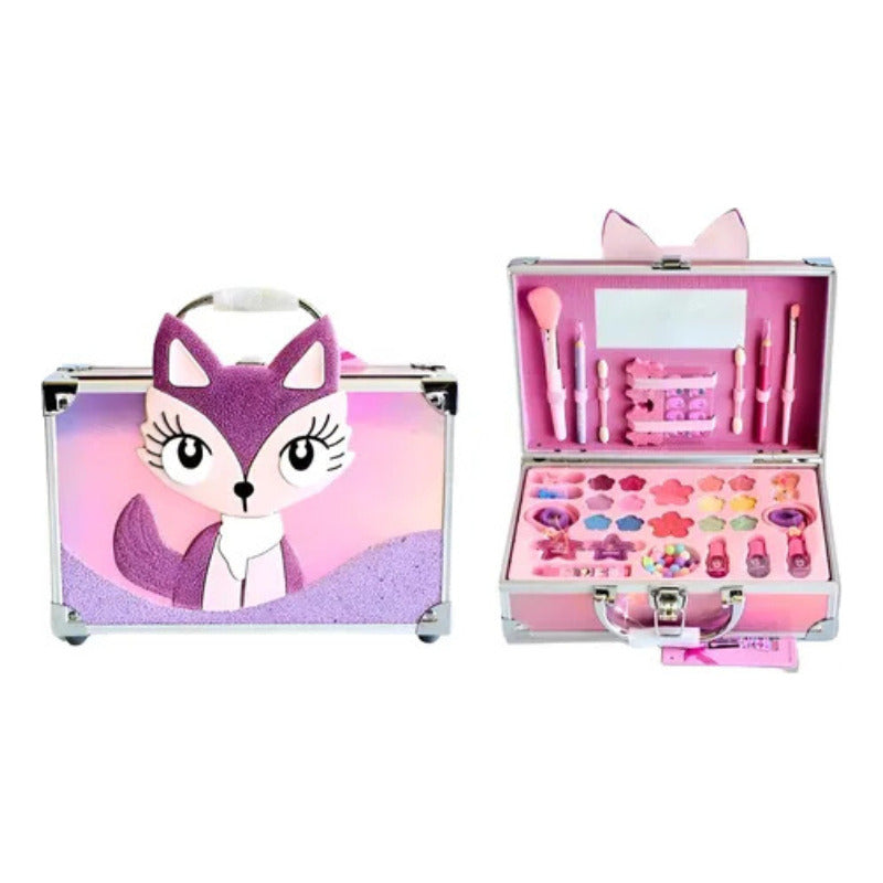 Maleta Maquillaje Infantil Para Niñas Diseño Zorrita Violeta