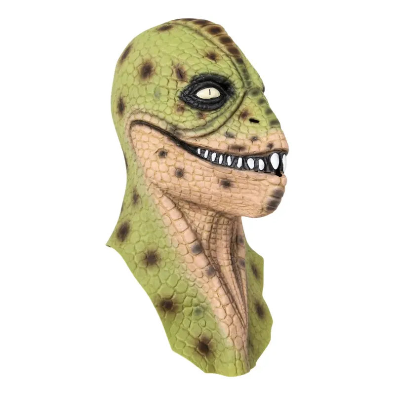 Máscara Reptiliano De Látex Para Cosplay Verde Reptiliano