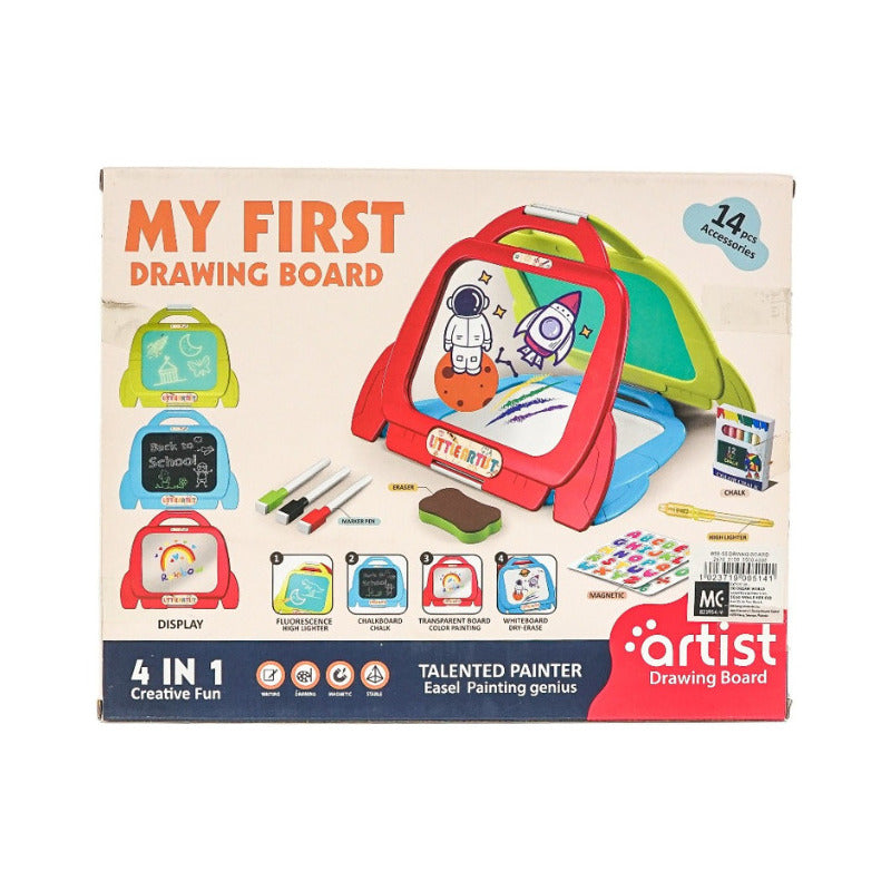 Pizarra Didáctica Tablero Magnético 4 En 1 Para Niños Multicolor
