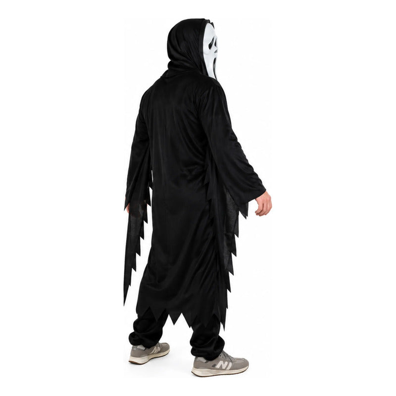 Disfraz Scream Grito Con Túnica Y Máscara Para Halloween Negro M