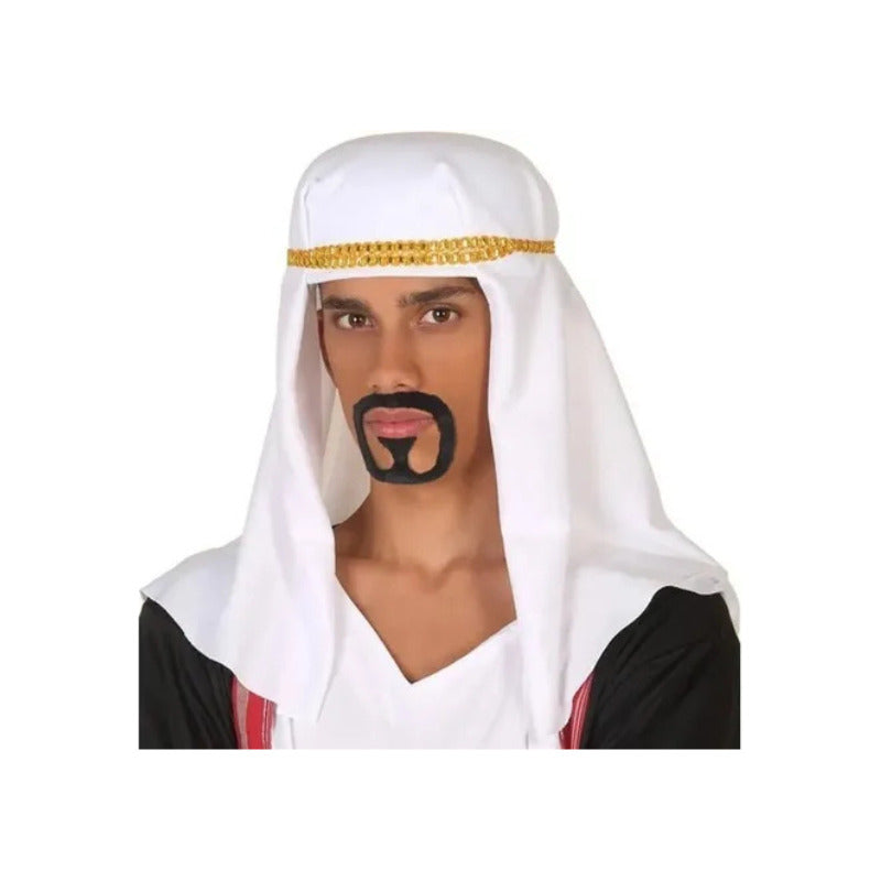 Gorro Jeque Arabe Accesorio Para Disfraz Blanco-dorado