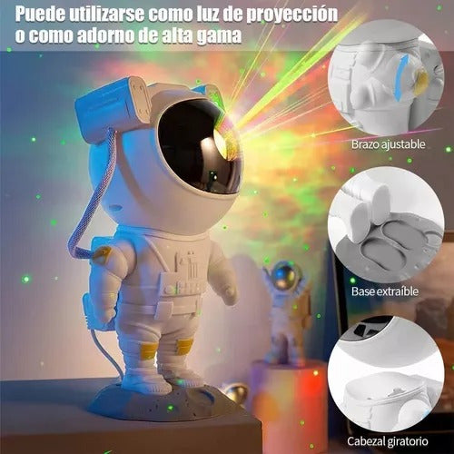 Proyector De Estrella Galaxia Astronautas Lampara De Noche Color De La Estructura Blanco