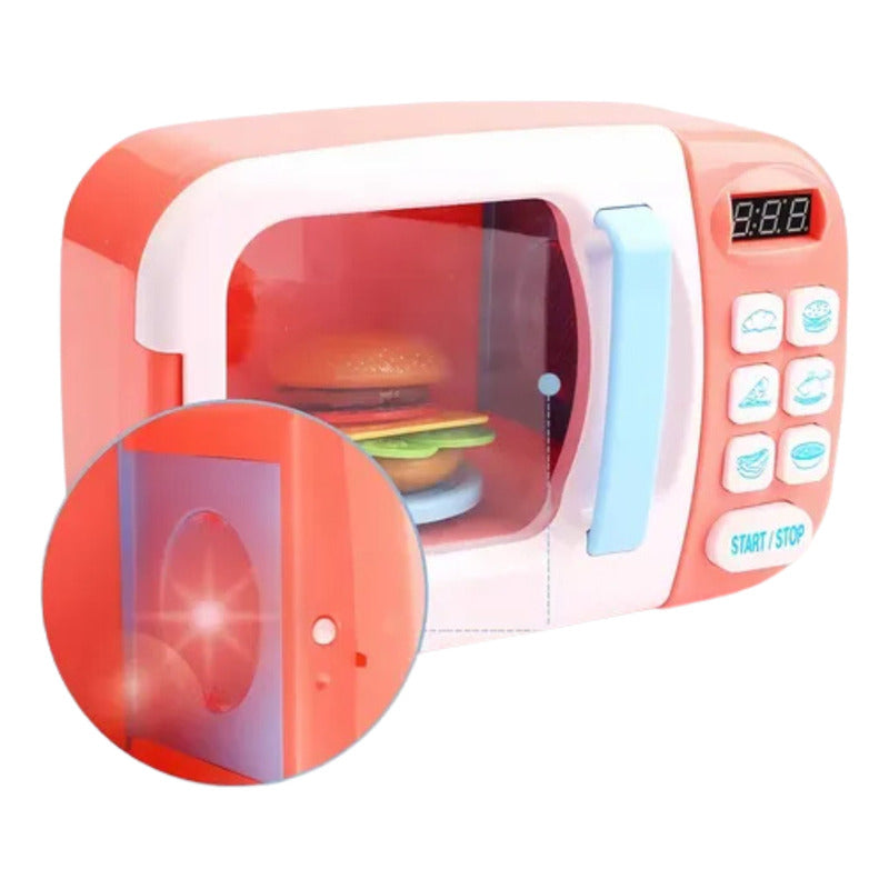 Horno Microondas De Juguete Para Niños Rosa Chicle