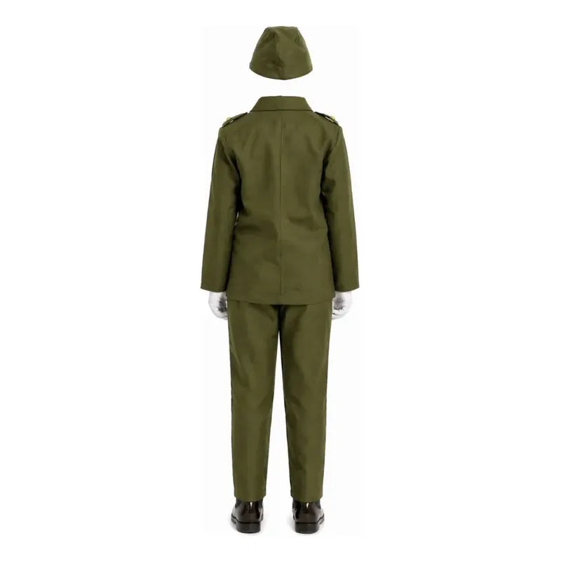 Disfraz De Carabineros De Chile Carabinera Niña Verde Musgo 7-9