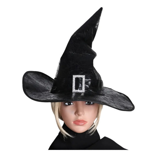 Sombrero De Bruja Accesorio Para Disfraz De Hechicero Color Negro