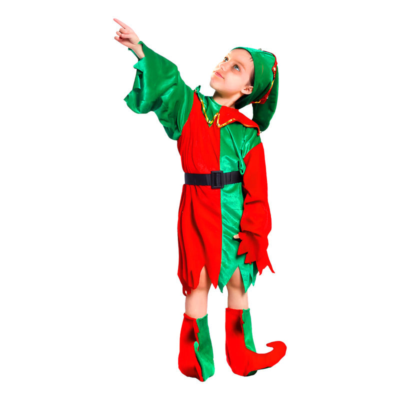 Disfraz Navideño De Elfa Niña 4-6 Verde