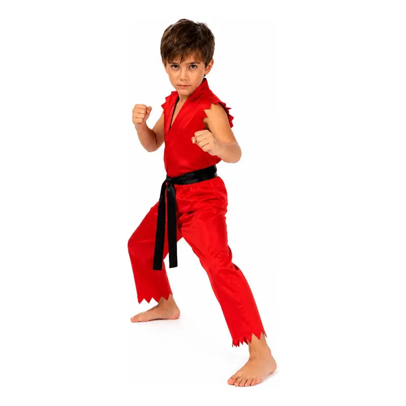 Disfraz Karateka Rojo Adulto - Niño Cosplay Rojo/niño 5-6