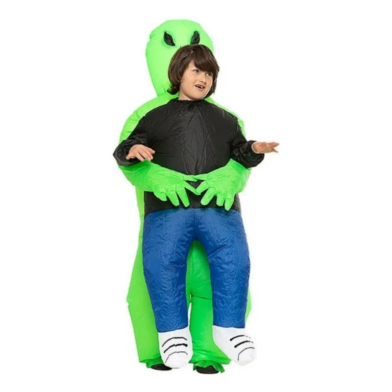 Disfraz Marciano Inflable Alien Infantil 120-150cm Verde Lima