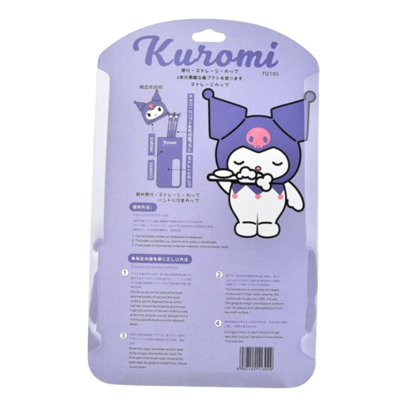 Porta Cepillo Viajero Portatil + 2 Cepillos Kuromi/my Melody