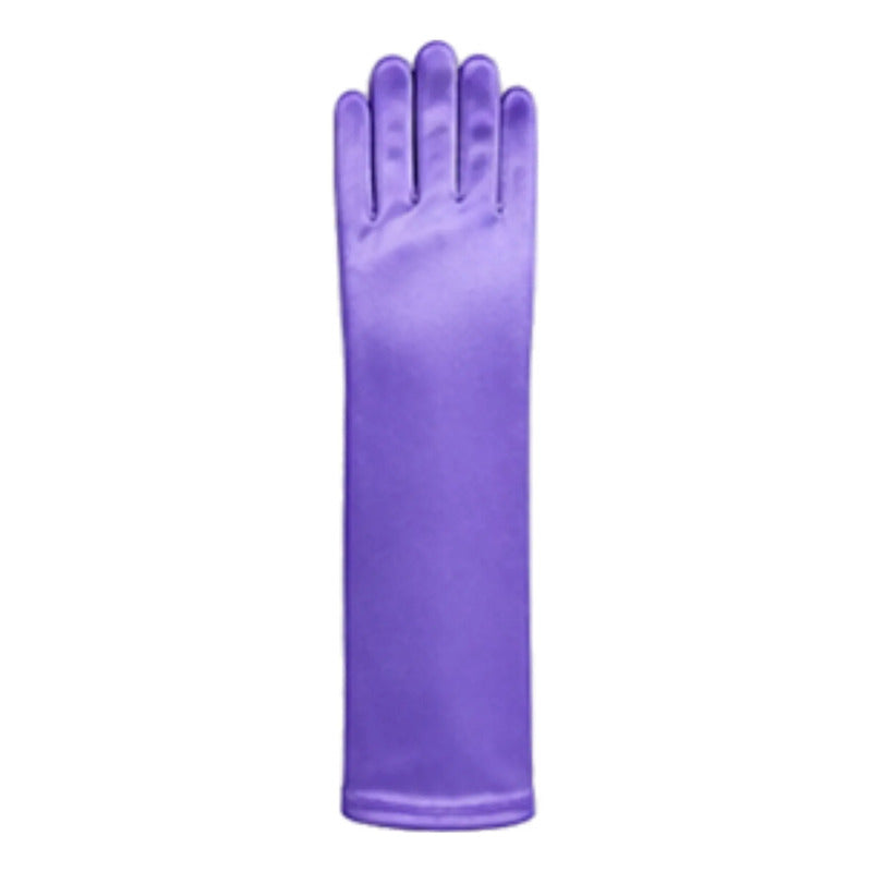 Guantes Princesa Lazo 30cm Niñas Para Cosplay Morado
