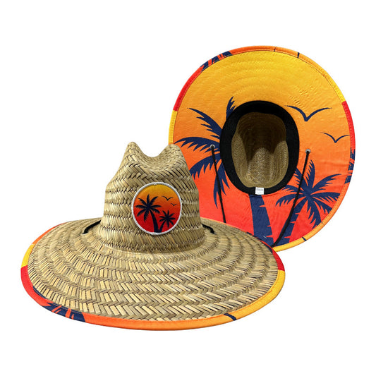 Chupalla Paja Sombrero De Verano Para Adultos Naranjo Standar