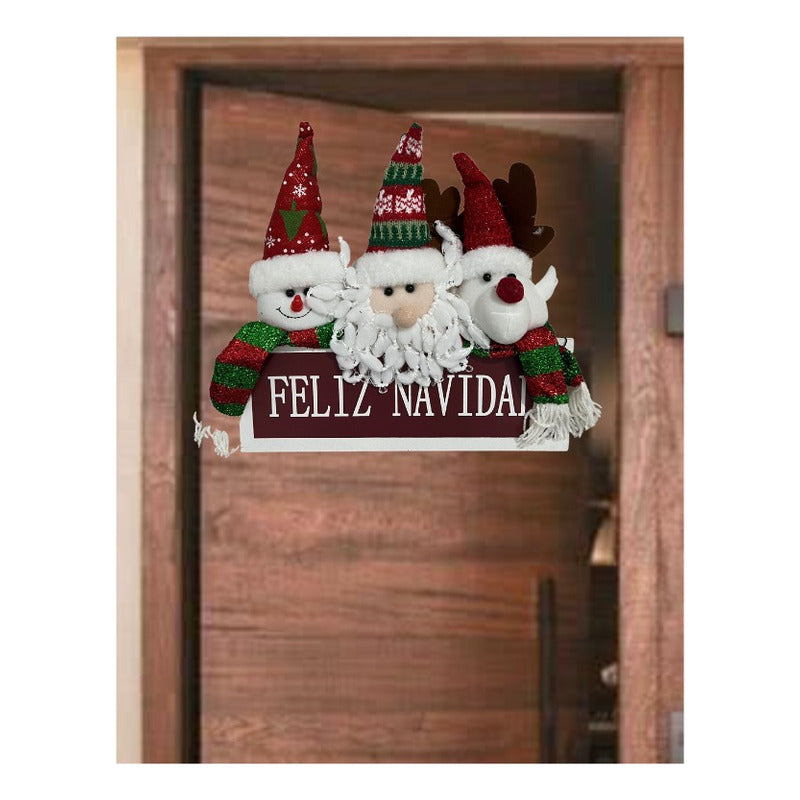 Adorno De Navidad Puerta Delantera Interior O Exterior Rojo-verde