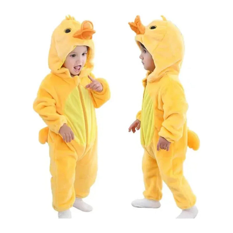 Pijama Y Disfraz Enterito Polar Bebes Amarillo Pato 70