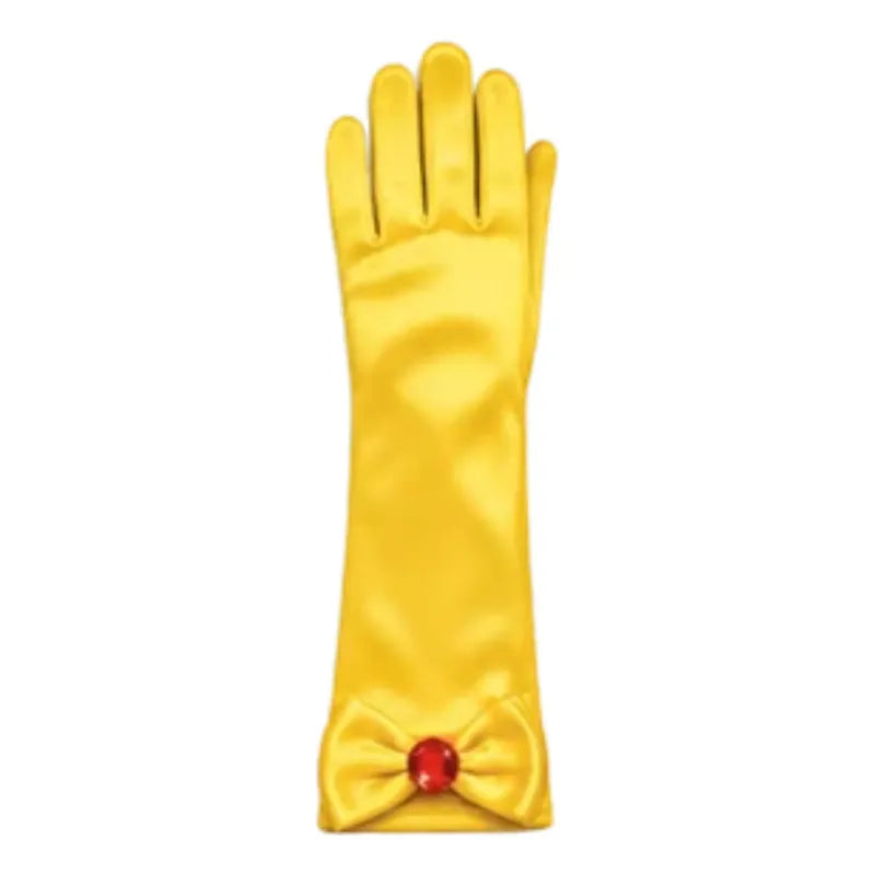 Guantes Princesa Lazo 30cm Niñas Para Cosplay Dorado