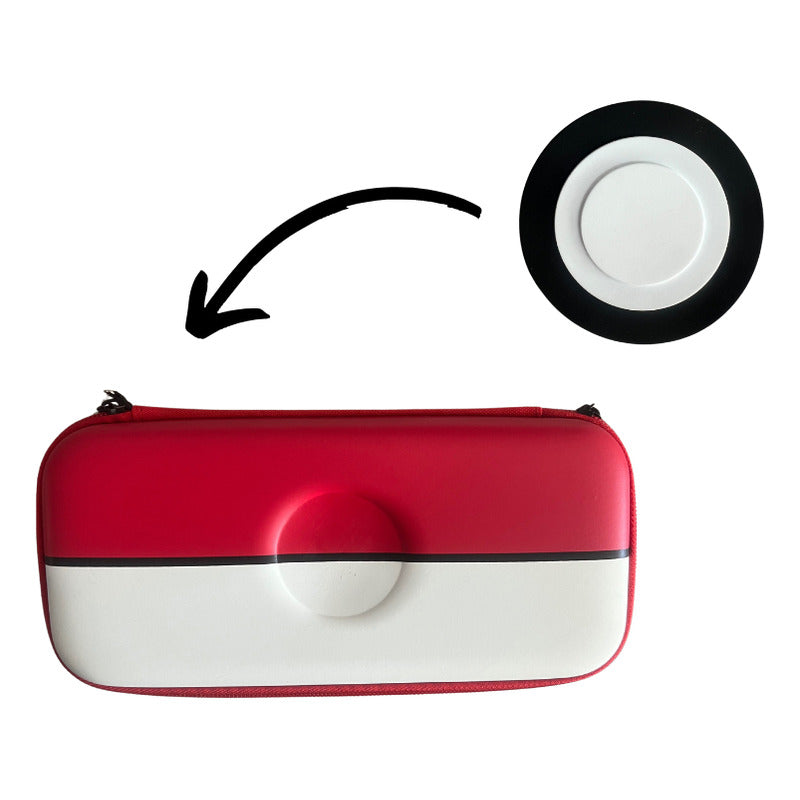 Estuche Protector Pokemon Compatible  Nintendo Switch 2 Rojo-blanco