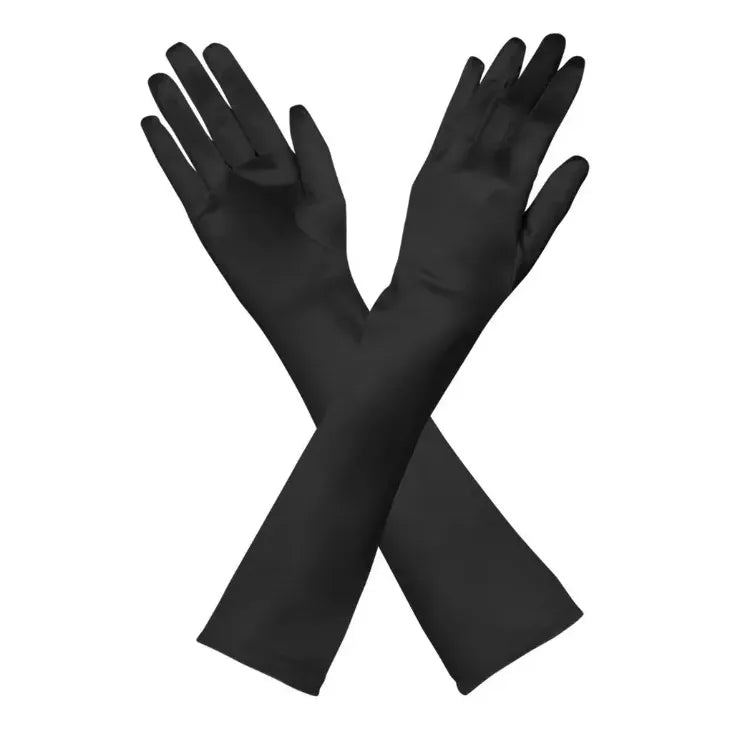 Guantes Largos Accesorio Cosplay Disfraz Halloween 34cm Negro