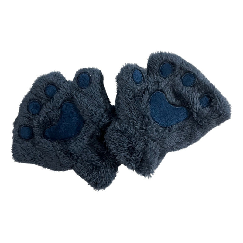 Guantes Sin Dedos Garritas De Gato Felpa Niñas