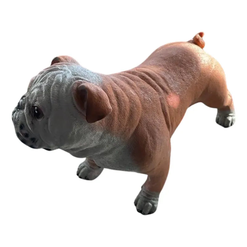 Figura Juguete De Perro/ Adorno/maniqui Bulldog Ingles Café