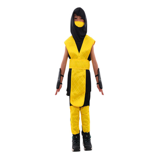 Disfraz Scorpion Mortal Kombat Niño Cosplay Amarillo 7-9
