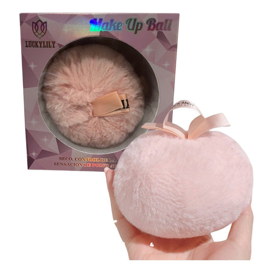 Esponja Pompon Polvo De Hadas Iluminador Rosa