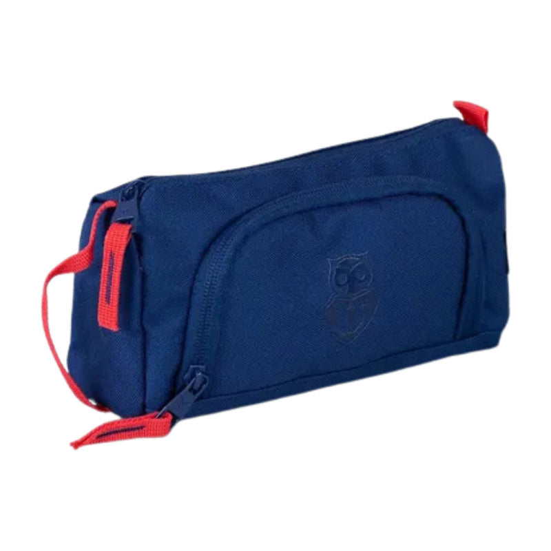 Estuche Escolar Moose De Poliéster Azul Con Doble Cierre Lisa