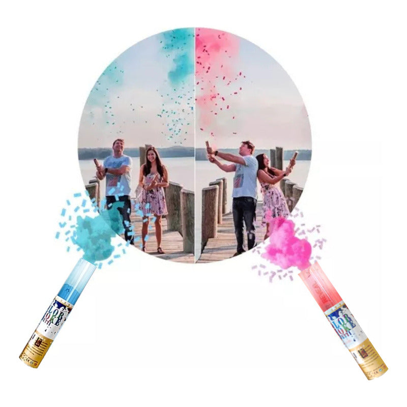 Cañón Lanza Humo Polvos De Colores 30cm