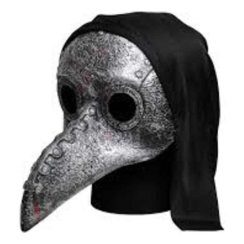 Mascara Peste Negra Plastcio Rigido Plateada