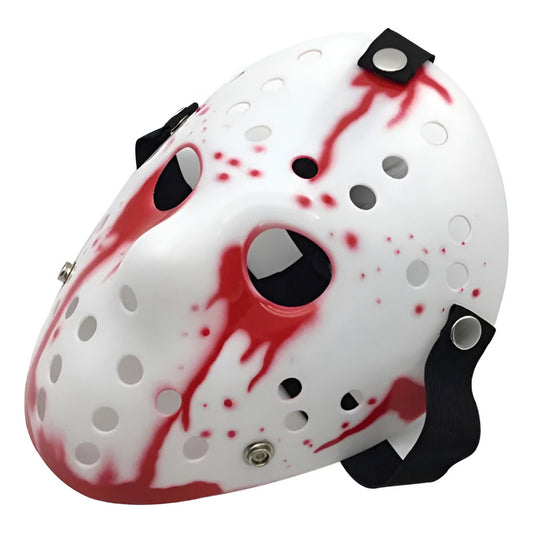 Mascara Jason Vorhees Blanca Sangrienta Blanco Standar Ajustable
