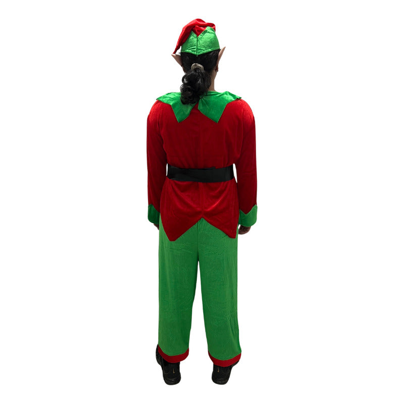 Disfraz Navidad Traje Elfo Hombre Adulto Navideño Rojo-verde 180cm