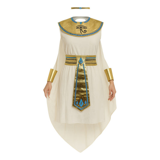 Disfraz De Mujer Faraona Egipcia Cleopatra Cosplay Blanco M