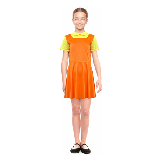 Disfraz Muñeca Juego Calamar Niña Naranja 5-6