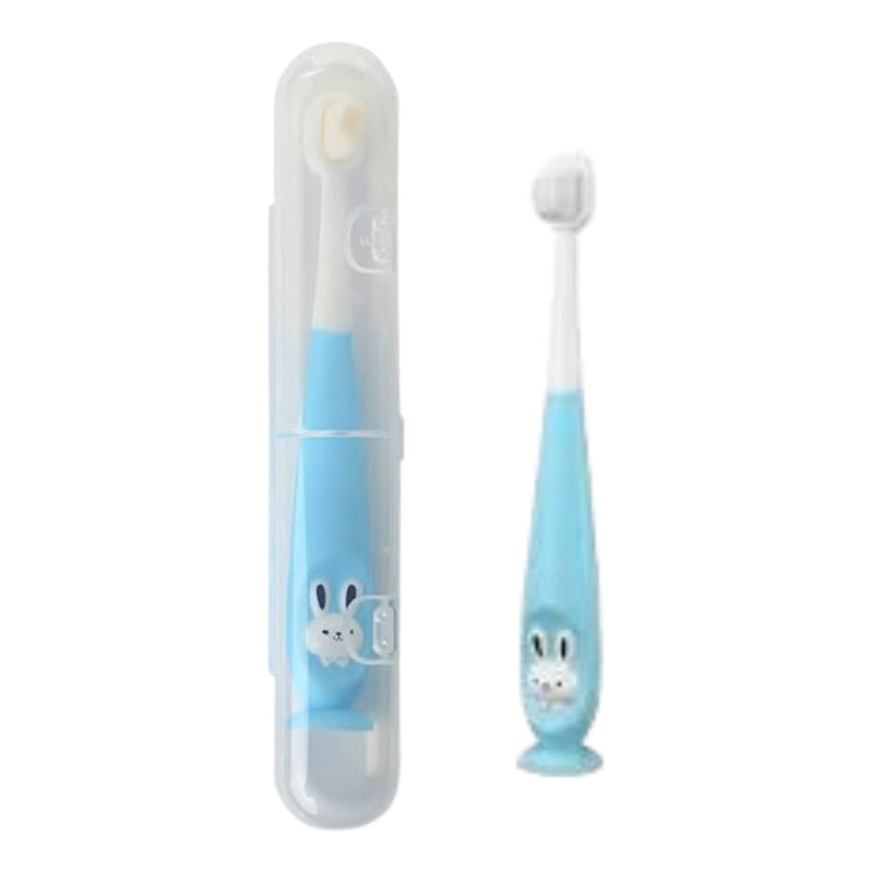 Cepillo Dental Aprendizaje Viajero Parvulo Estuche Bebes Celeste