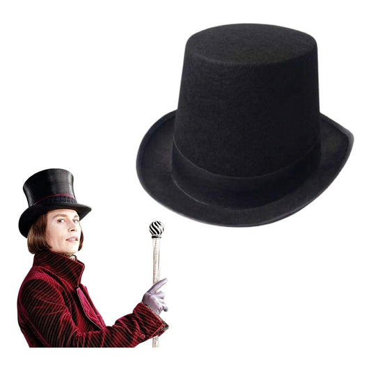Sombrero De Copa Accesorio Para Disfraz Willy Wonka Adulto Negro