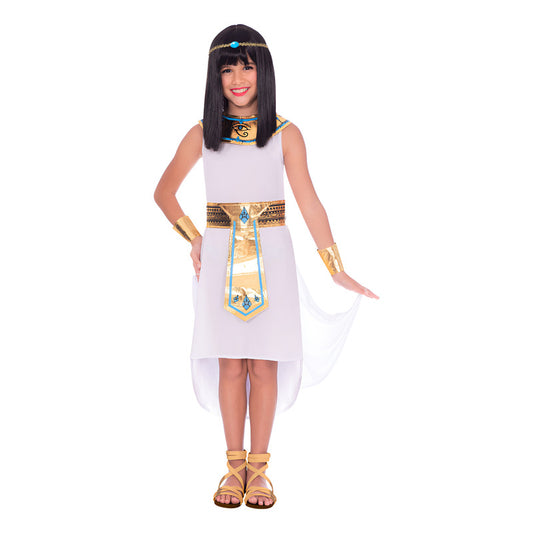 Disfraz Niña Princesa Egipcia Cleopatra Cosplay Halloween Blanco 5-6