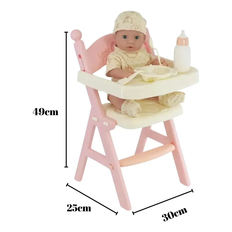Muñeca Con Silla Para Comer Y Accesorios / Con Sonido