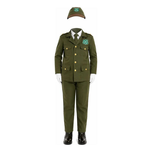 Disfraz De Carabineros De Chile Carabinera Niña Verde Musgo 10-12