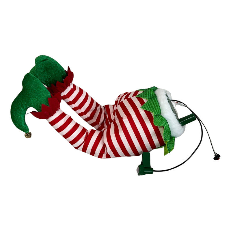 Decoración Patas Piernas Móviles Pascuero Árbol De Navidad Elfo Verde
