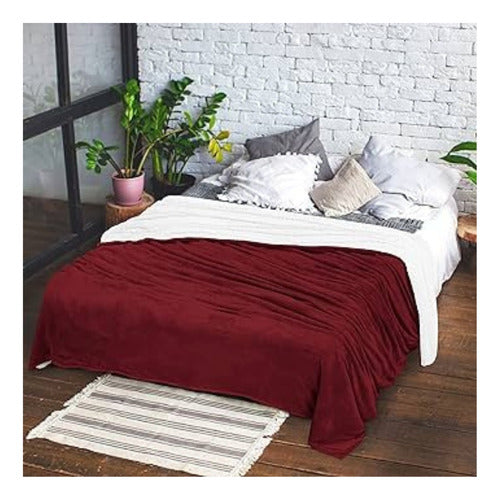 Manta Gruesa Frazada Polar Suave Ropa Cama Sherpa