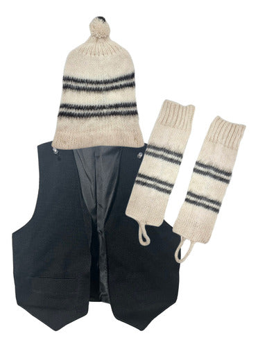 Traje Chilote Adulto Chaleco Gorro Y Polainas S/m/l