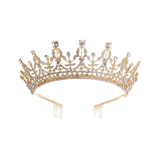 Corona De Reiana Princesa Metalica Accesorio Para Disfraz Dorado