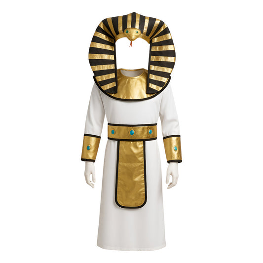 Disfraz De Faraon Niños Cosplay Blanco 5-6