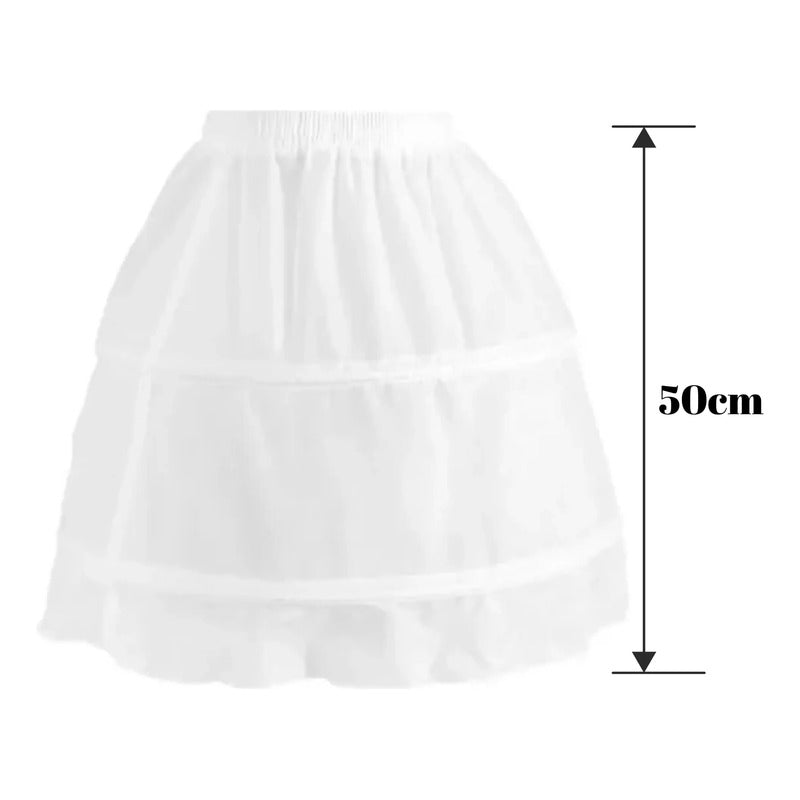 Falso Para Vestido Huasa China Niña Blanco 40