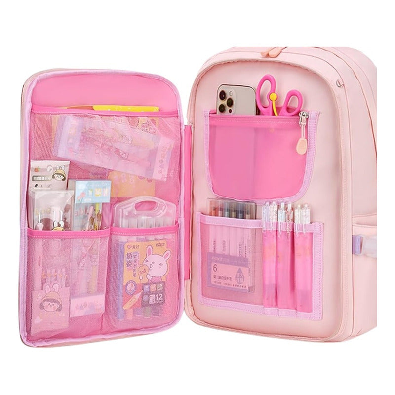 Mochila Escolar Kawaii Juvenil Con Gran Capacidad