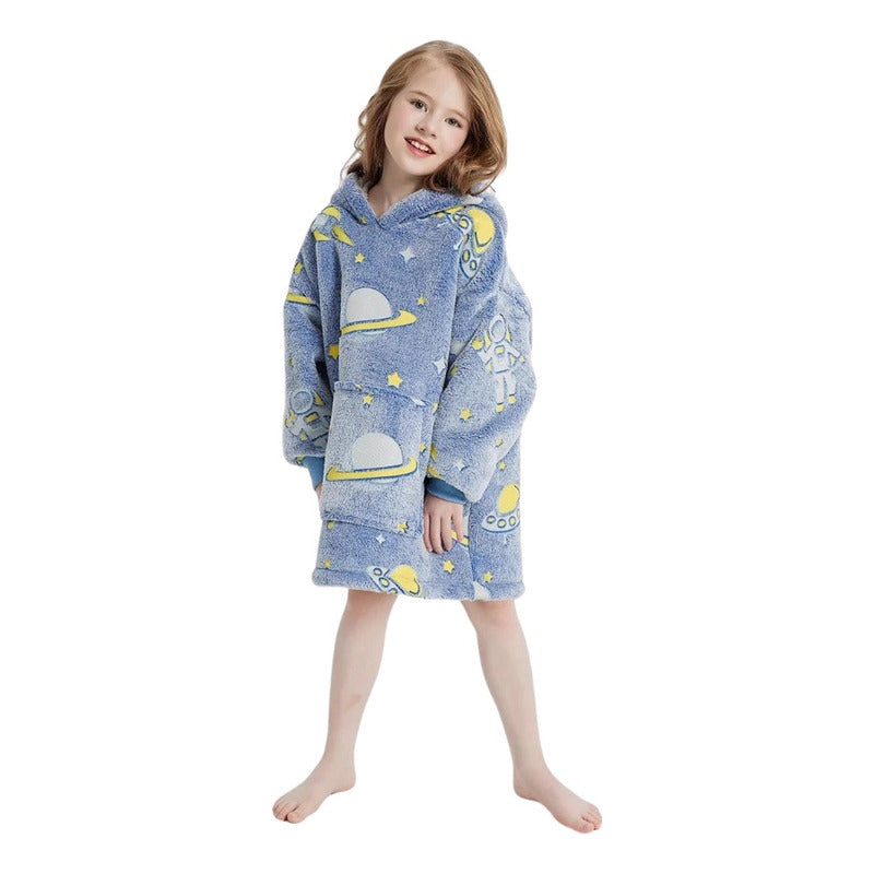 Maxi Poleron Sherpa Con Capucha Para Niños Luminoso