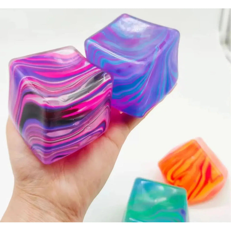 Squishy Cubo De Hielo Silicona Antiestrés Sensorial Varios