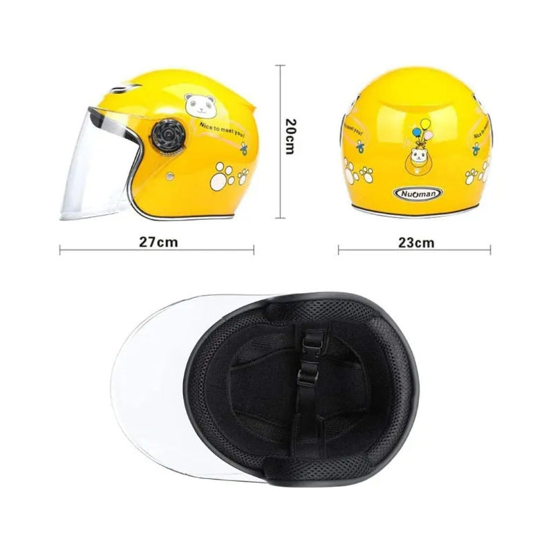 Casco De Moto Para Niños Amarillo Lisa Brillante S